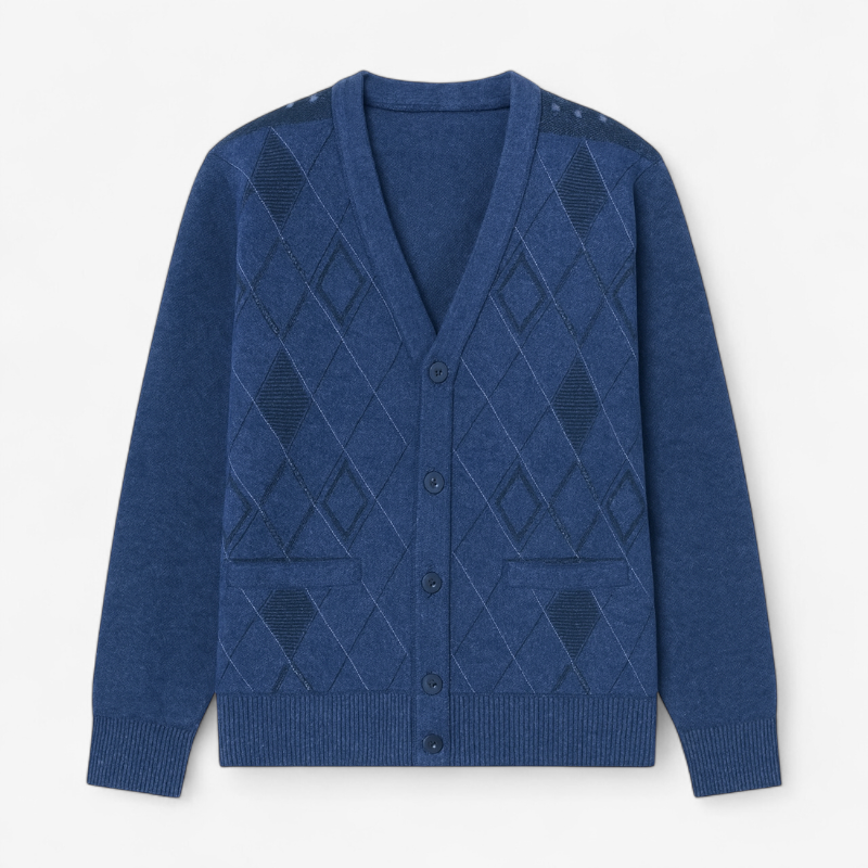 Argyle Knit Cardigan oldmoney