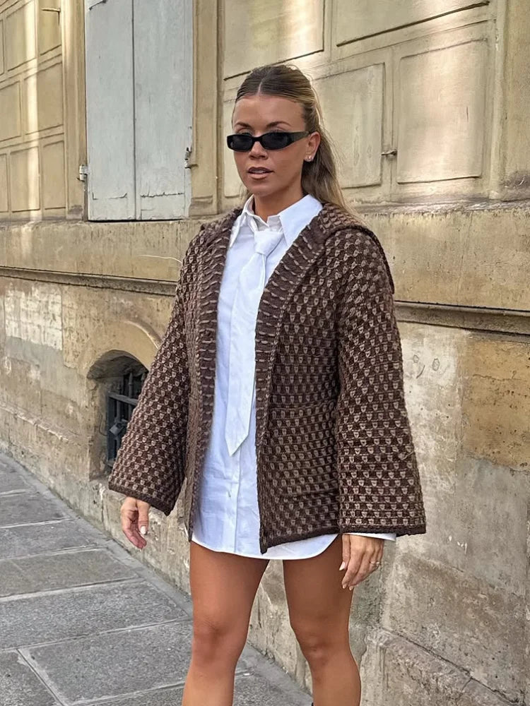 Argyle Knit Swing Jacket Old Money