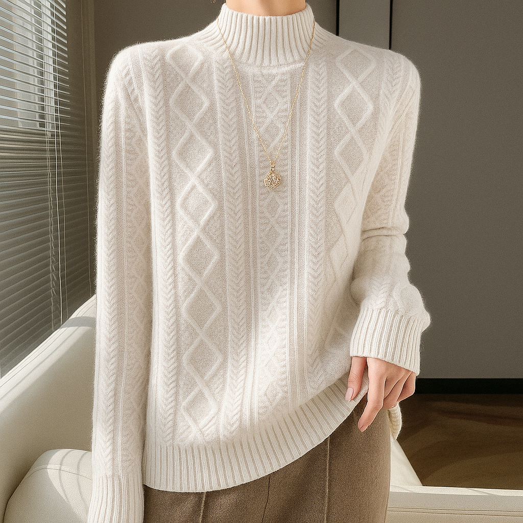 Cable-Knit Cashmere Sweater Real Old Money