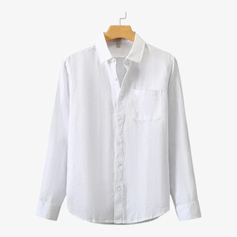 Casual Linen Long-Sleeve Shirt Real Old Money