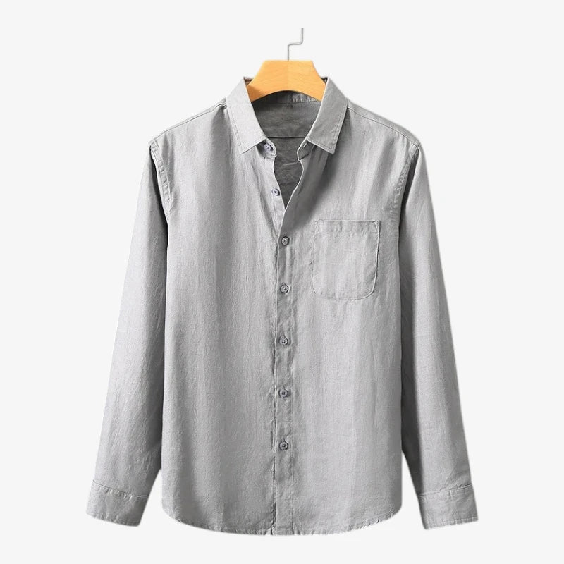 Casual Linen Long-Sleeve Shirt Real Old Money
