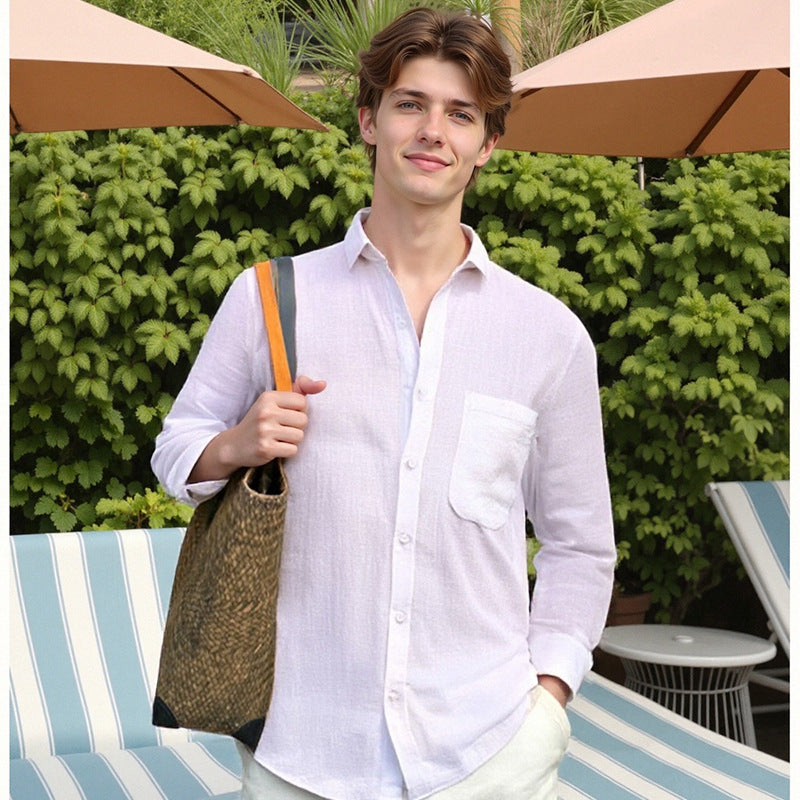 Cotton-Linen Blend Casual Shirt Real Old Money