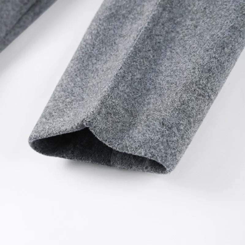 Double-Breasted Wool Belted Overcoat Old Money