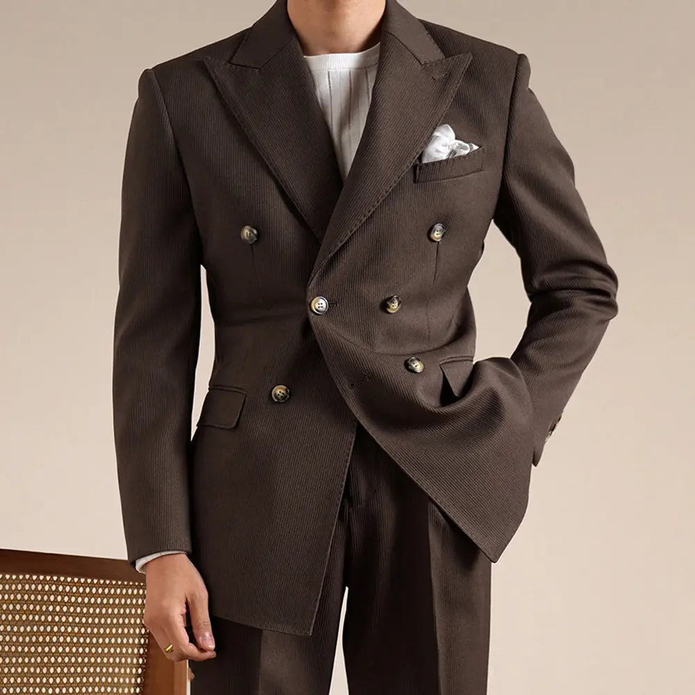 Espresso Double-Breasted Suit