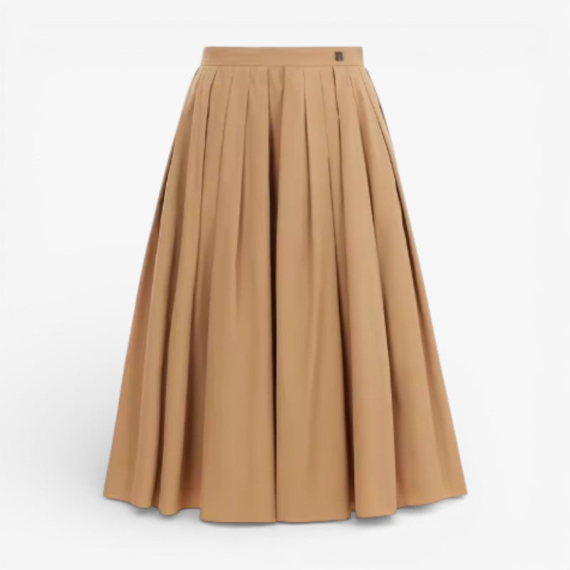 High-Waist Pleated Midi Skirt Old Money