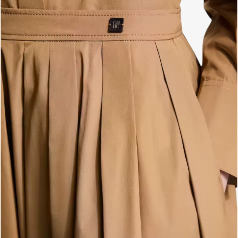 High-Waist Pleated Midi Skirt Old Money