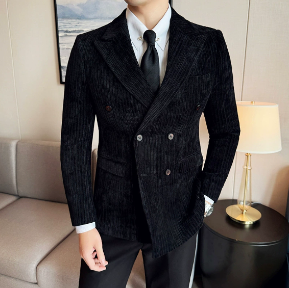 Ivory Corduroy Double-Breasted ROM