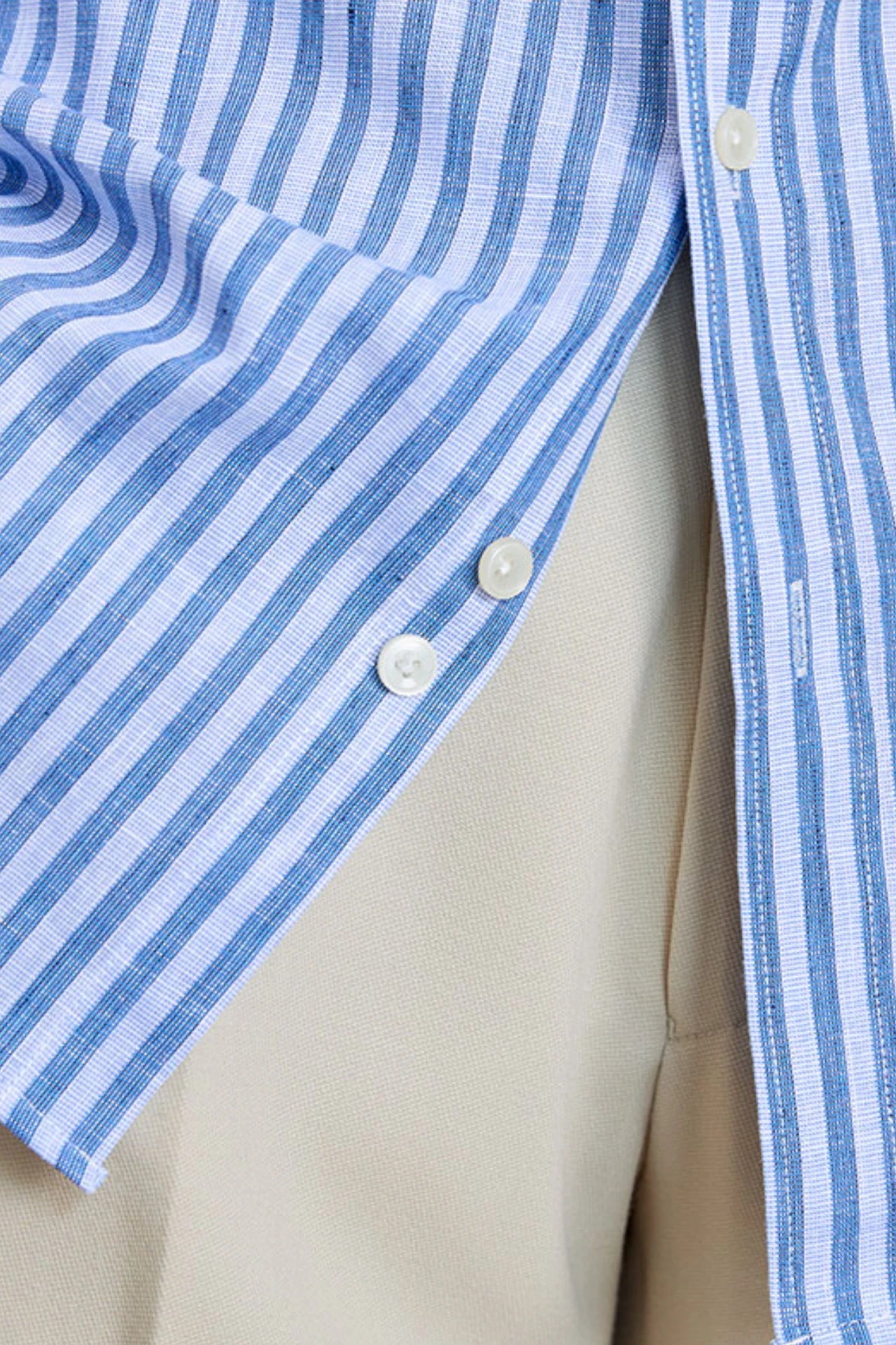 Linen Blue Dress Shirt Real Old Money