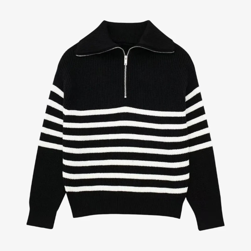 Mariner Zip-Collar Knit Pullover Real Old Money