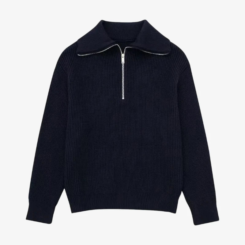 Mariner Zip-Collar Knit Pullover Real Old Money