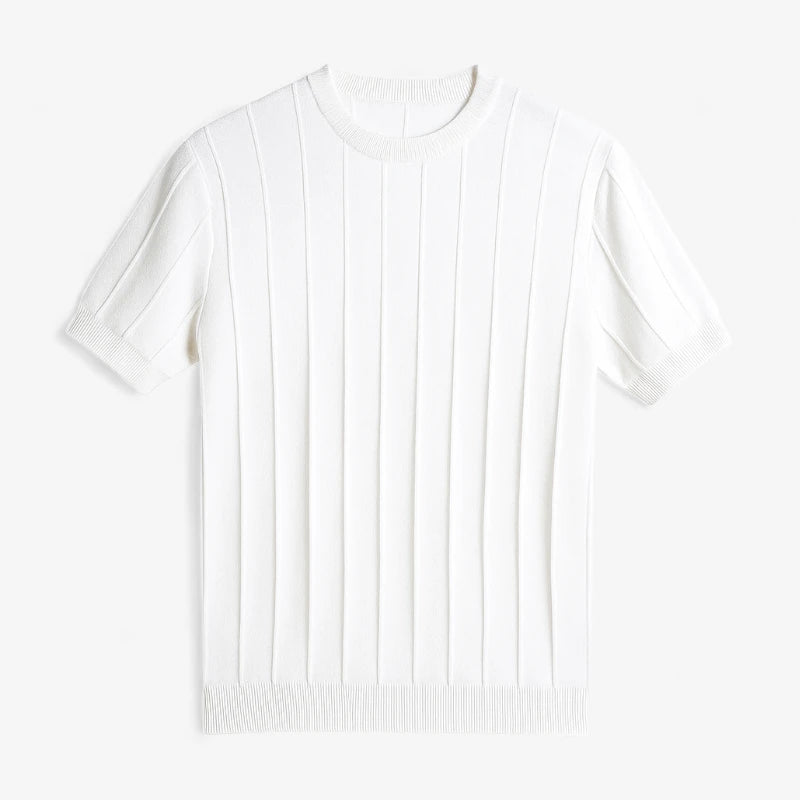 Men's Ribbed Knit Crew Neck Tee