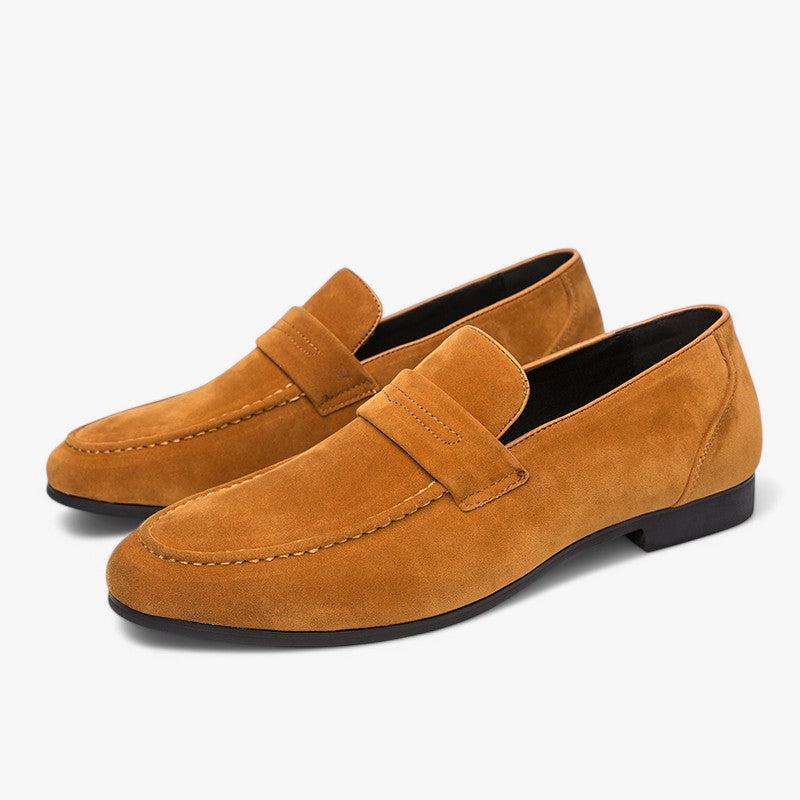Men’s Suede Penny Loafers Real Old Money