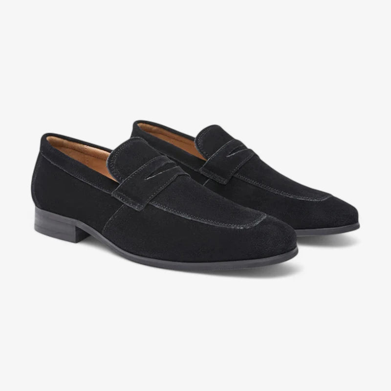 Men’s Suede Penny Loafers Real Old Money