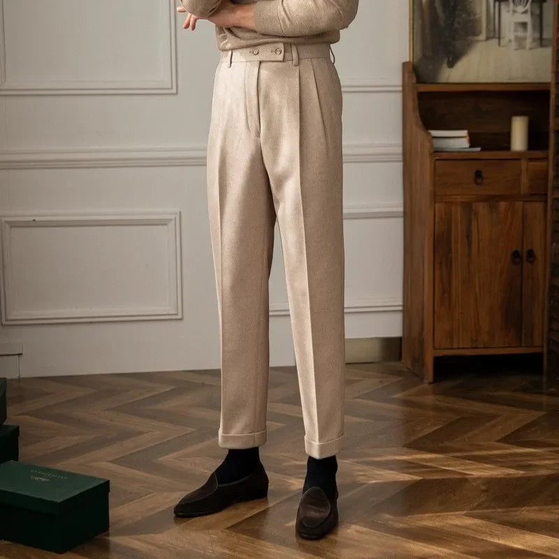 Men's Wool Trousers Old Money