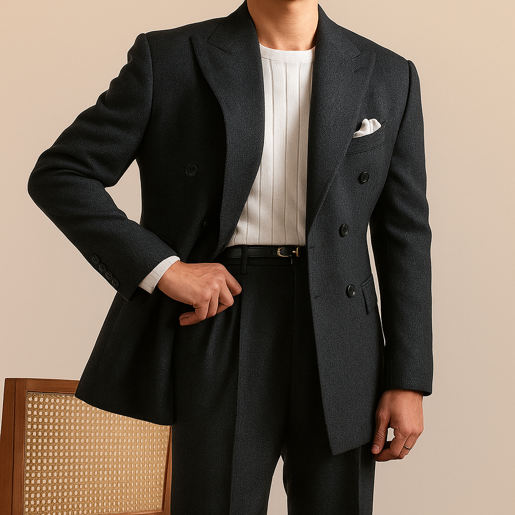 Old Money Double-Breasted Charcoal ROM