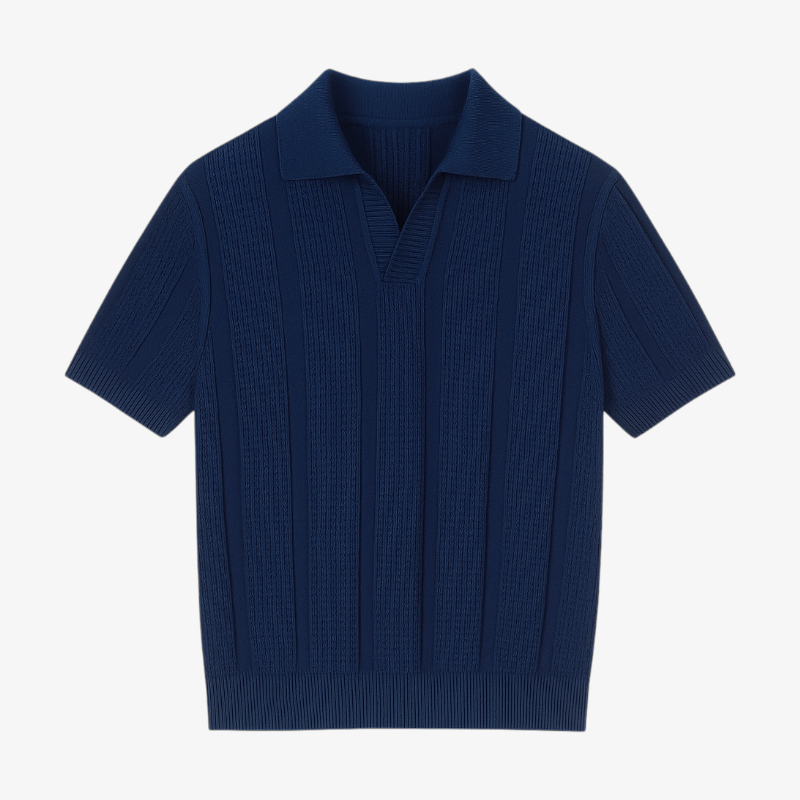 Open-Knit Casual Polo Shirt Real Old Money