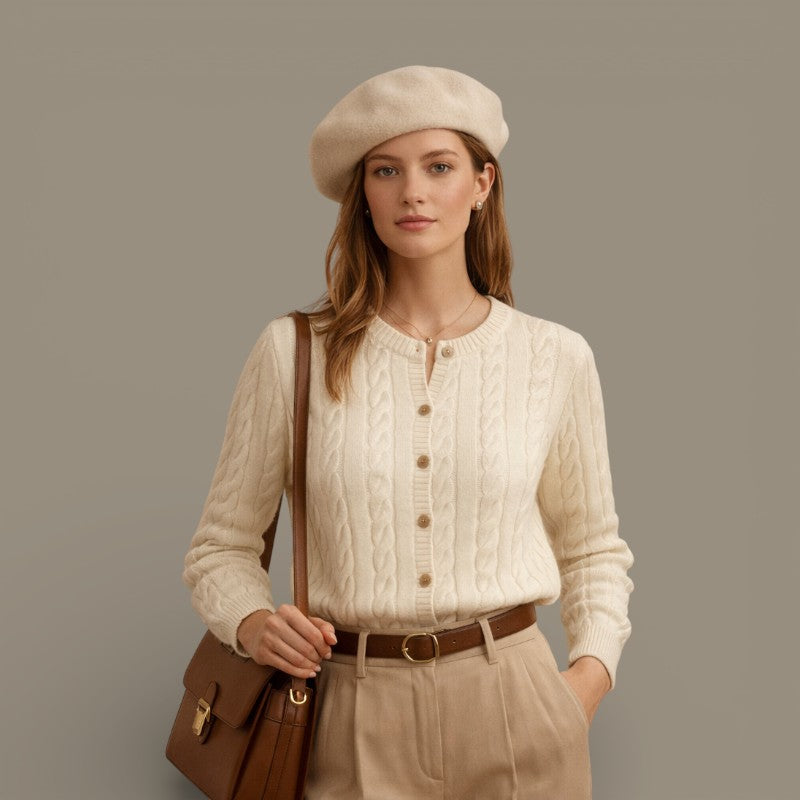 Preppy Cable Knit Sweater Old Money