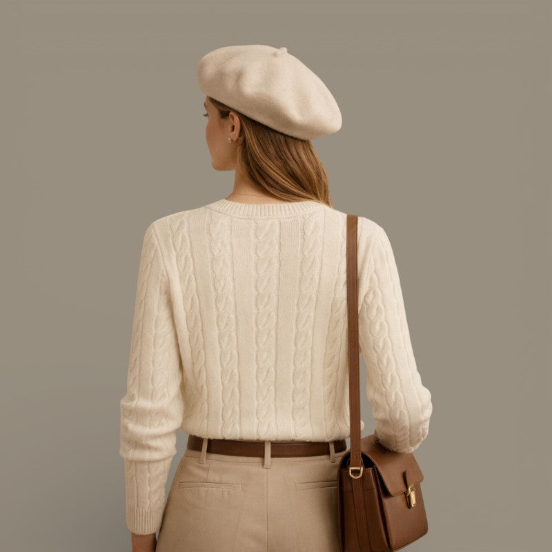 Preppy Cable Knit Sweater Old Money