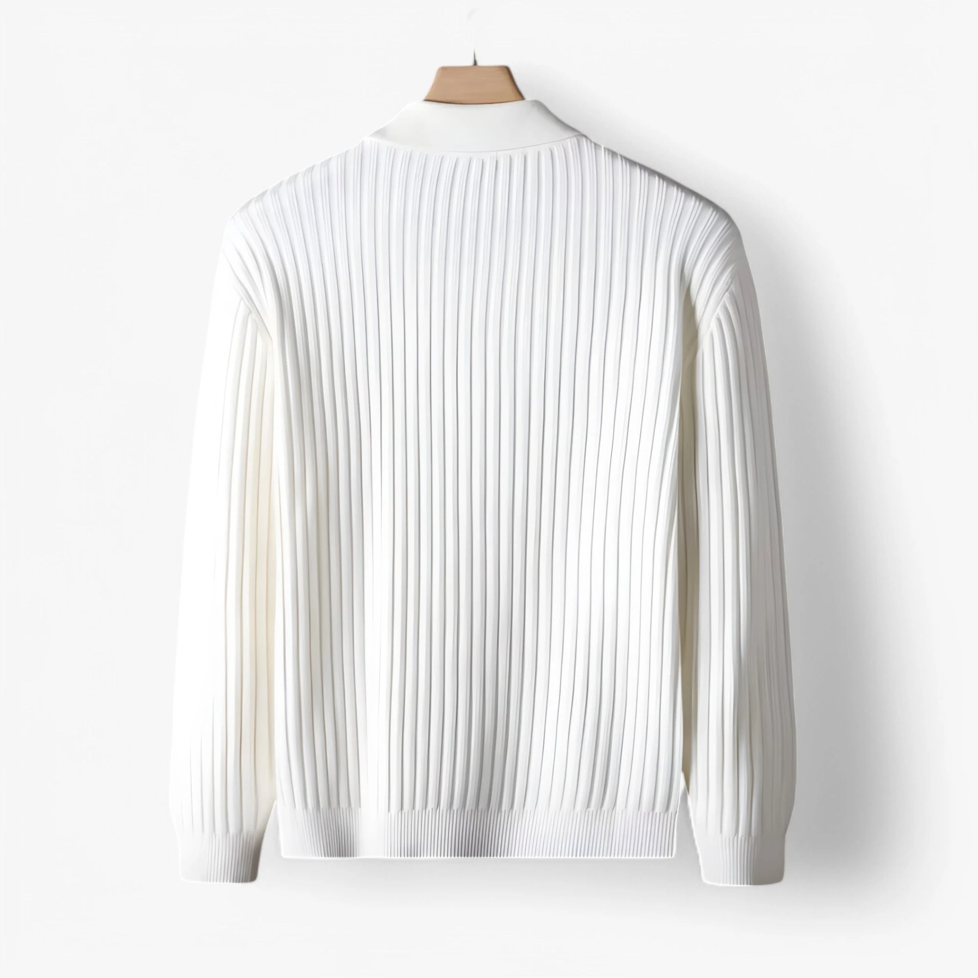 Ribbed Half-Zip Knit Sweater ROM