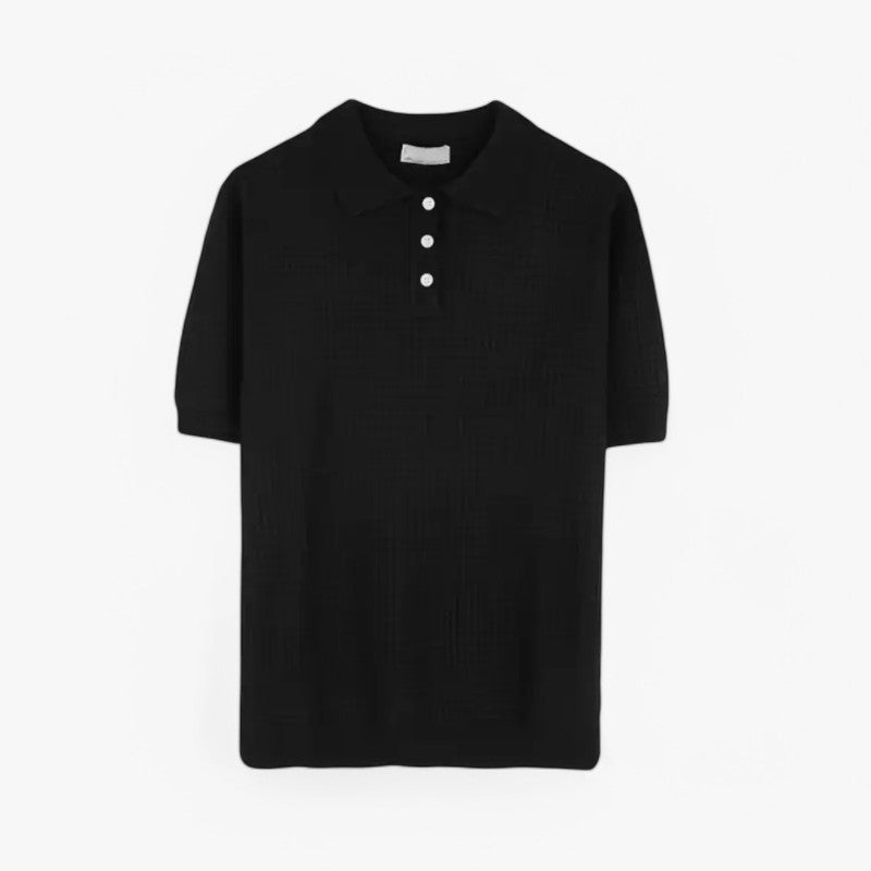 Waffle Knit Polo T-Shirt ROM