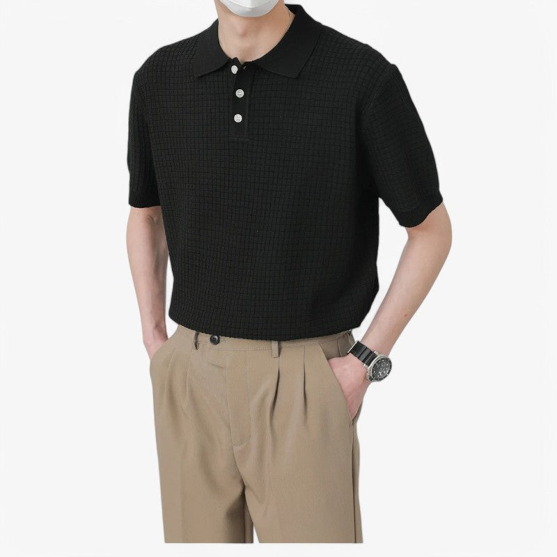 Waffle Knit Polo T-Shirt ROM