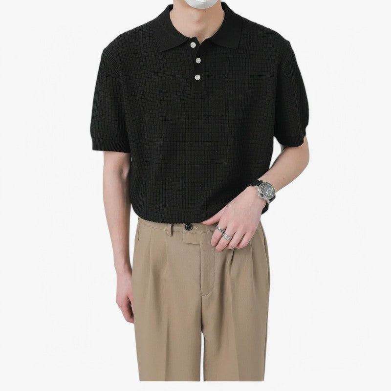 Waffle Knit Polo T-Shirt ROM