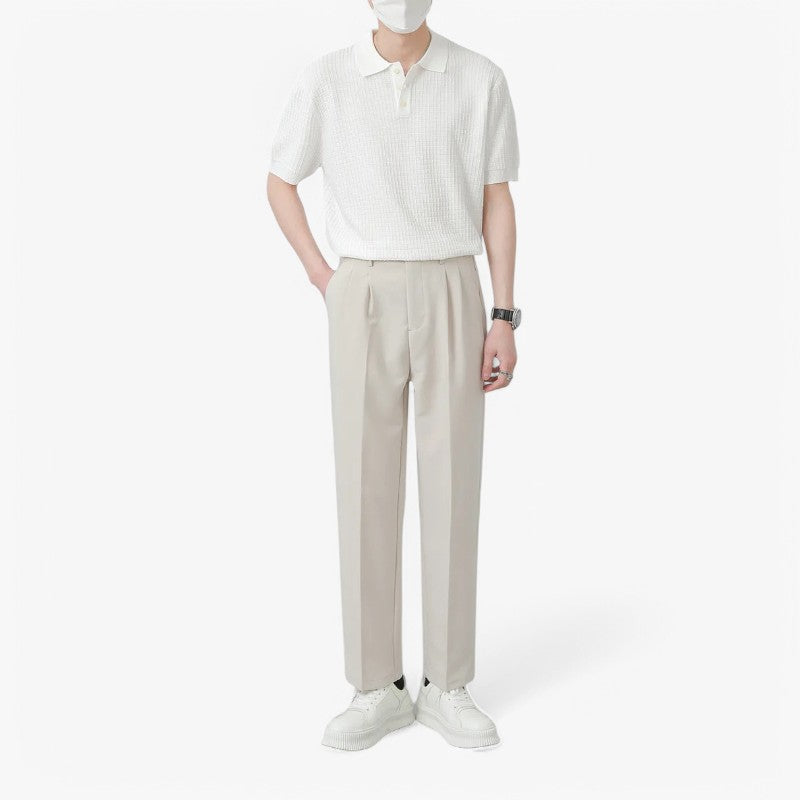 Waffle Knit Polo T-Shirt ROM