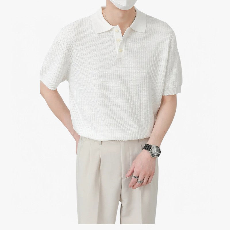 Waffle Knit Polo T-Shirt ROM