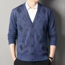 Argyle Knit Cardigan Old Money