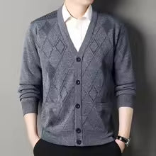 Argyle Knit Cardigan Old Money