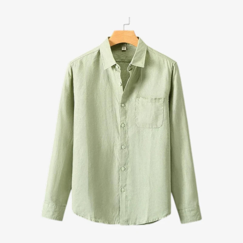 Casual Linen Long-Sleeve Shirt Real Old Money