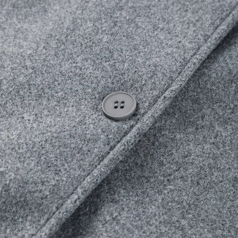 Double-Breasted Wool Belted Overcoat Old Money