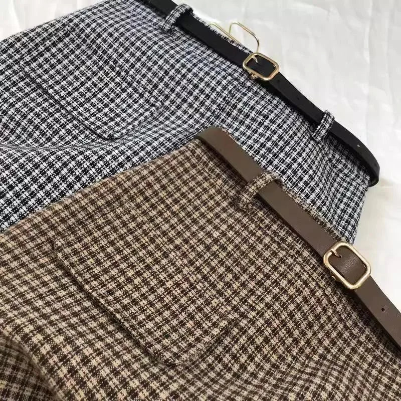 High-Waisted Wool Blend Midi Skirt Real Old Money