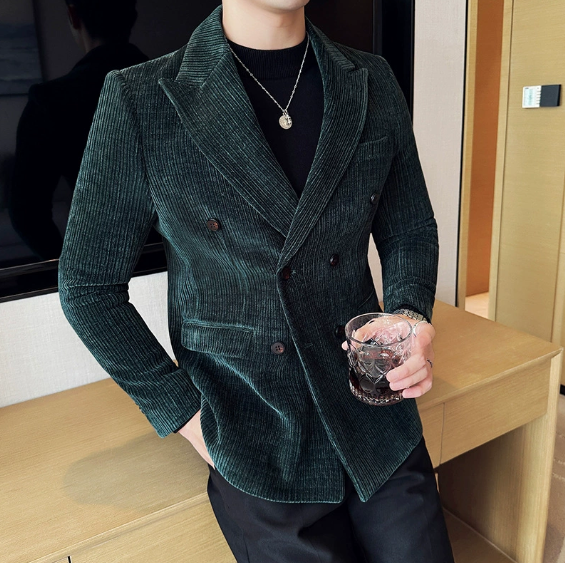 Ivory Corduroy Double-Breasted ROM