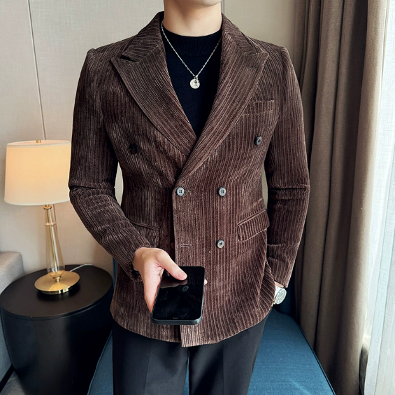 Ivory Corduroy Double-Breasted ROM