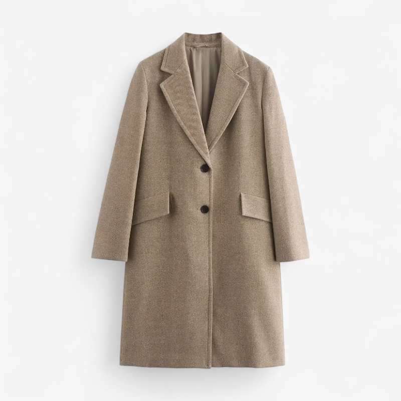 Long Wool-Blend Coat Old Money