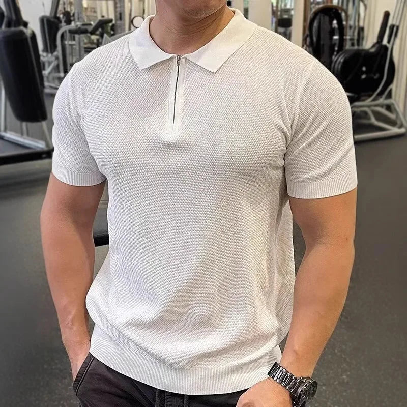 Men's Half-Zip Polo Shirt Real Old Money