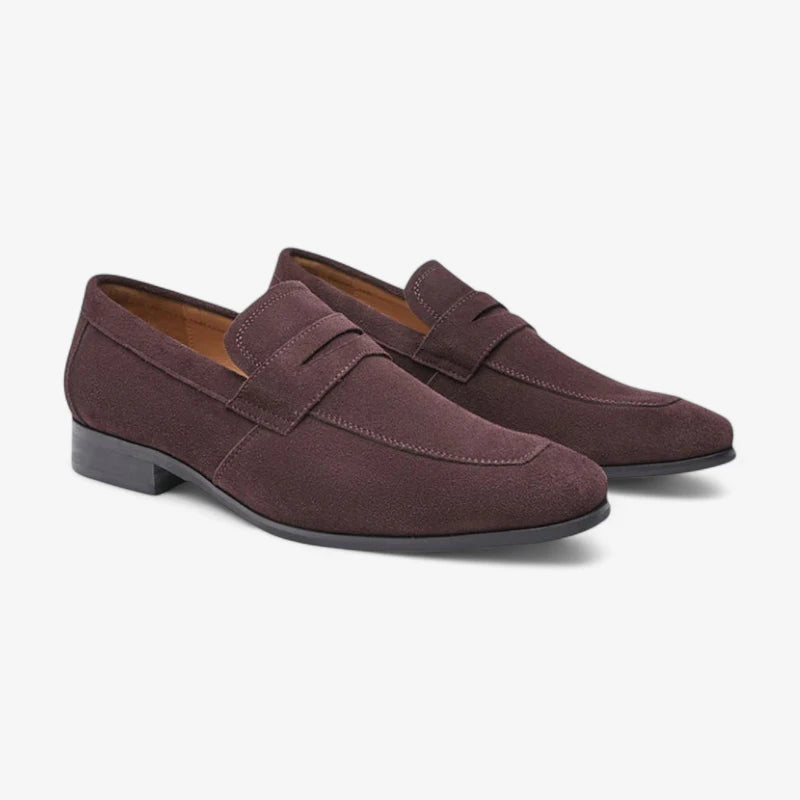 Men’s Suede Penny Loafers Real Old Money