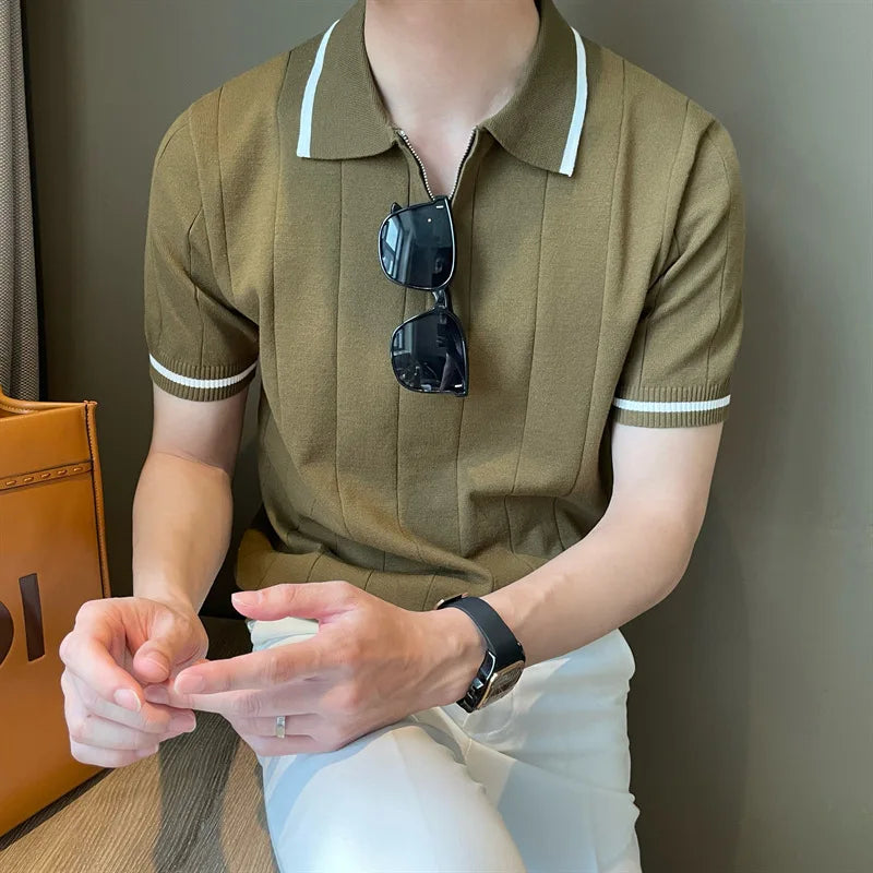 Old Money Half-Zip Knitted Polo oldmoney